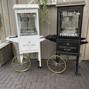 Profi Popcornmaschine mit Unterwagen in Weiß/Gold
